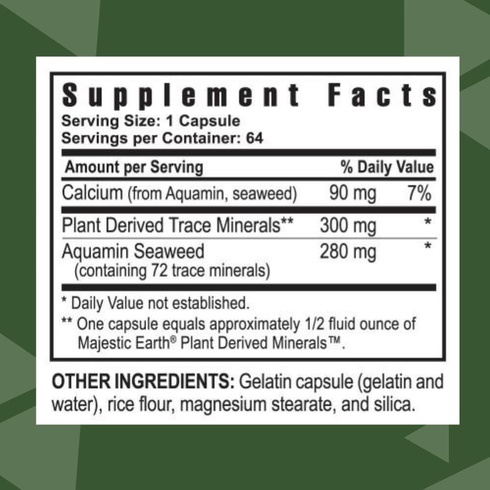 Youngevity Ultimate Mineral Caps™ - 70+ Essential Full Spectrum Trace Minerals - Nutrient-Dense, Derived from Humic & Aquamin Seaweed (64 Capsules) - görsel 2