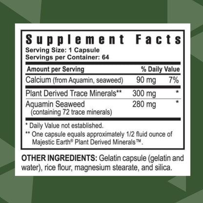 Youngevity Ultimate Mineral Caps™ - 70+ Essential Full Spectrum Trace Minerals - Nutrient-Dense, Derived from Humic & Aquamin Seaweed (64 Capsules)