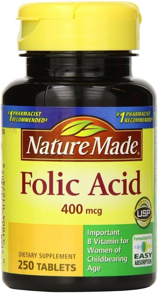 Nature Made Folic Acid 400 mcg (665 mcg DFE) Tablets – 250 Count (Pack of 3) - görsel 4