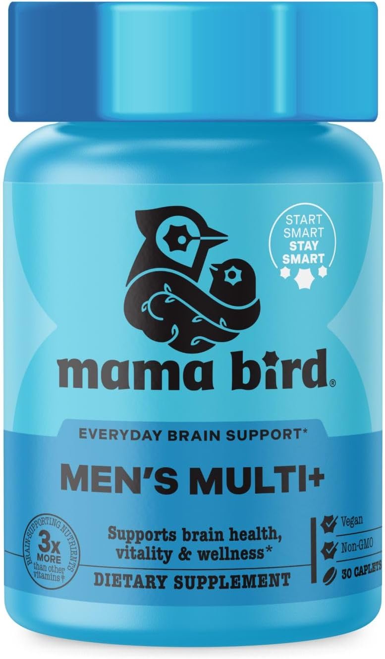 Mama Bird Men's Multi+ – Men's Multivitamin – Supports normal cognitive function: Methylated B vitamins contribute – Image 1