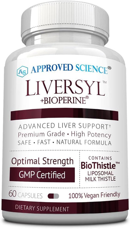 Approved Science Liversyl - Milk Thistle, Artichoke Extract, and BioPerine - Vegan - 360 Count - 6-Month Supply - Made in USA