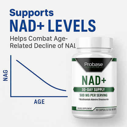 Probase Nutrition NAD Supplement 500mg – High Potency NAD+ Maximiser (30-Day Supply)