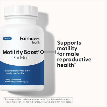 Fairhaven Health MotilityBoost for Men – Male Fertility Supplement with L-Carnitine, CoQ10 and B Vitamins (60 Capsules)