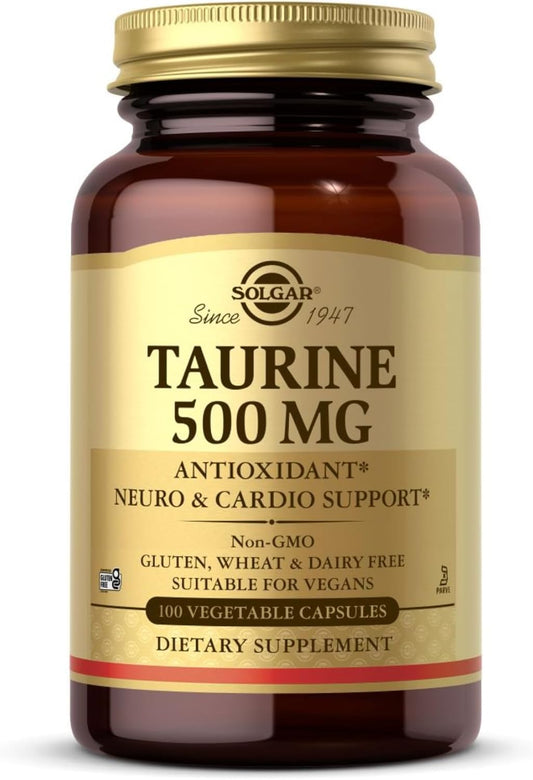 Solgar Taurine 500 mg Vegetable Capsules – 100 Capsules
