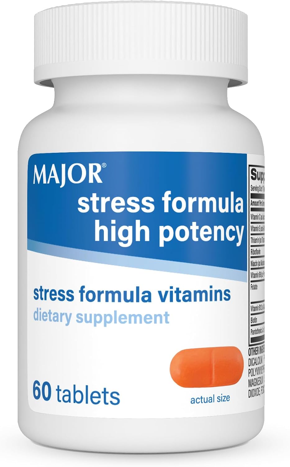 MAJOR Stress Formula - High Potency B-Complex Vitamin Supplement, 60 Tablets - görsel 1