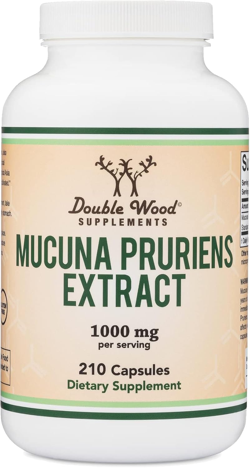 Double Wood Mucuna Pruriens Extract – 210 Capsules (1000mg, 20% L-Dopa) - görsel 1