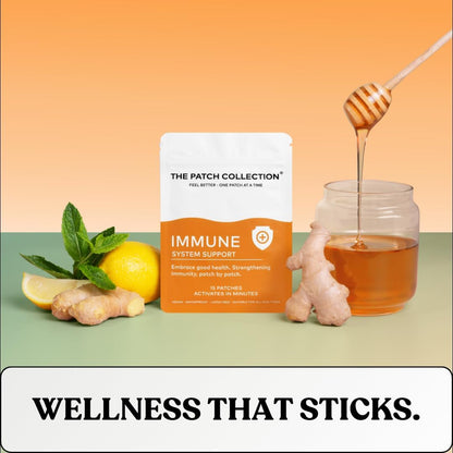 The Patch Collection® - High Strength Immune System Support Patch | 6-in-1 Complex with Vitamin C, D, B12, Zinc, Turmeric, Elderberry, Ginkgo Biloba, Echinacea | Vegan & Latex Free (Pack of 15)
