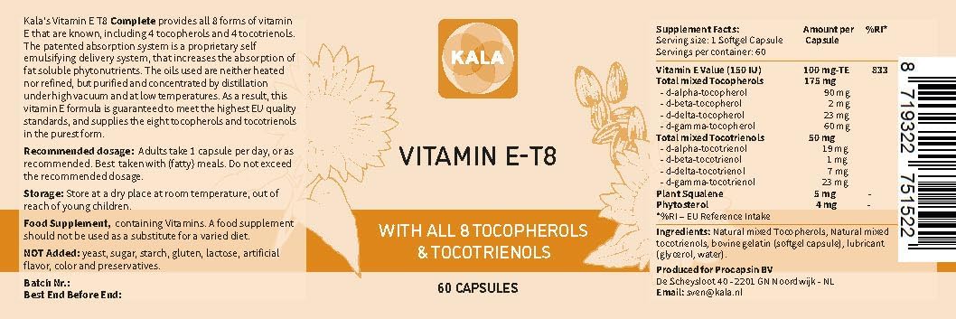 Procapsin Vitamin E – All 8 Tocopherols & Tocotrienols, 60 Softgels - görsel 8