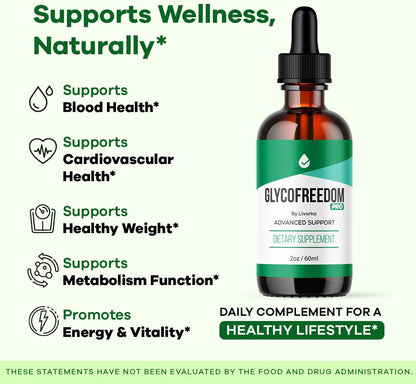 GlycoFreedom Drops – Advanced Formula Liquid Supplement, 5 Bottles