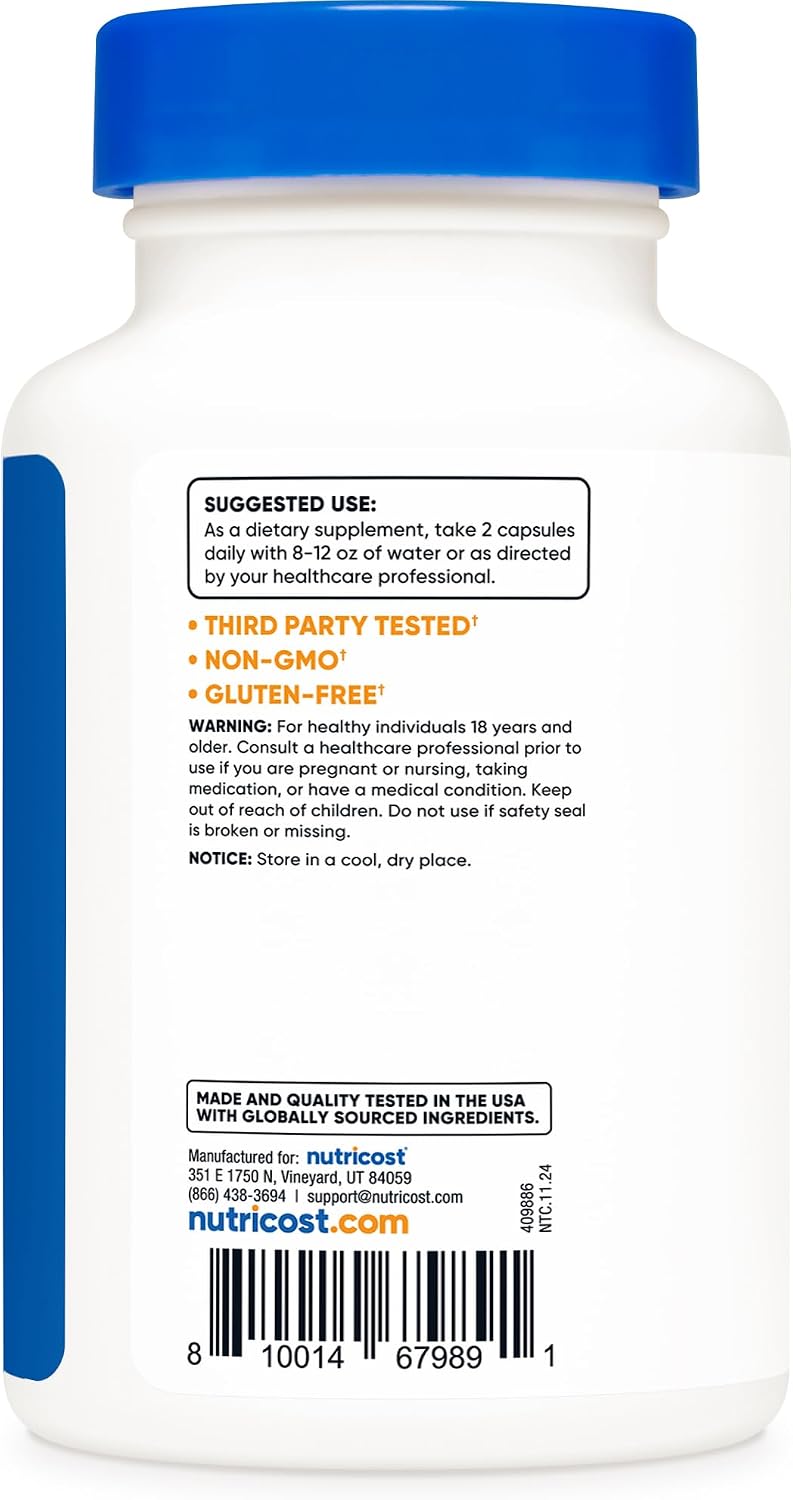 Nutricost AKG Alpha-Ketoglutaric Acid 1000 mg, 240 Capsules - görsel 4