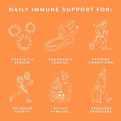 PROTEKT Liquid Immune Support Supplement - Sugar-Free Vitamin C & Zinc Drink Mix, Mixed Berry, 10 Sachets
