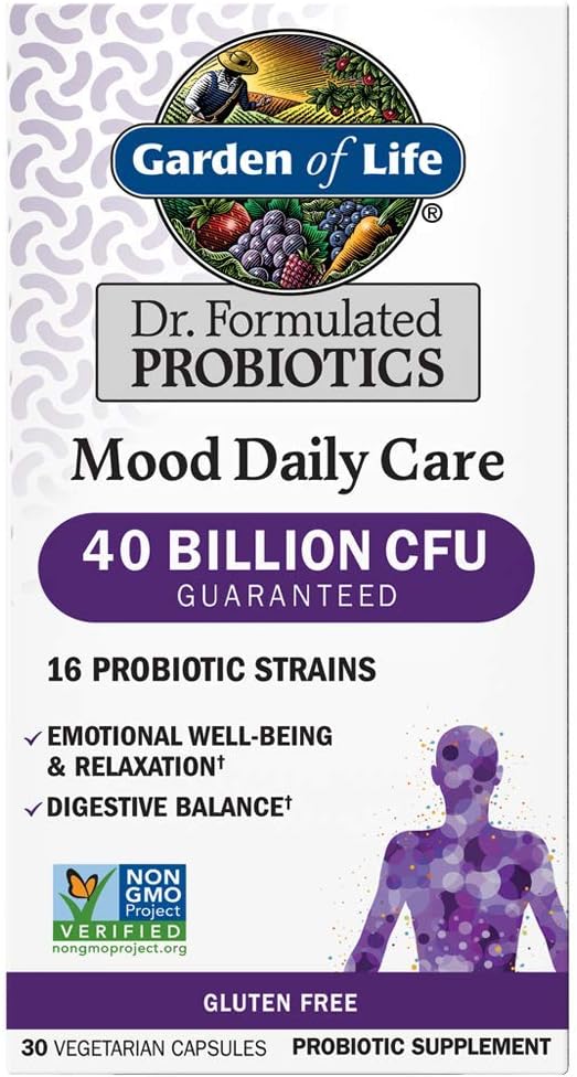 Garden of Life Mood Daily Care Probiotics, 30 Vegetarian Capsules - görsel 1