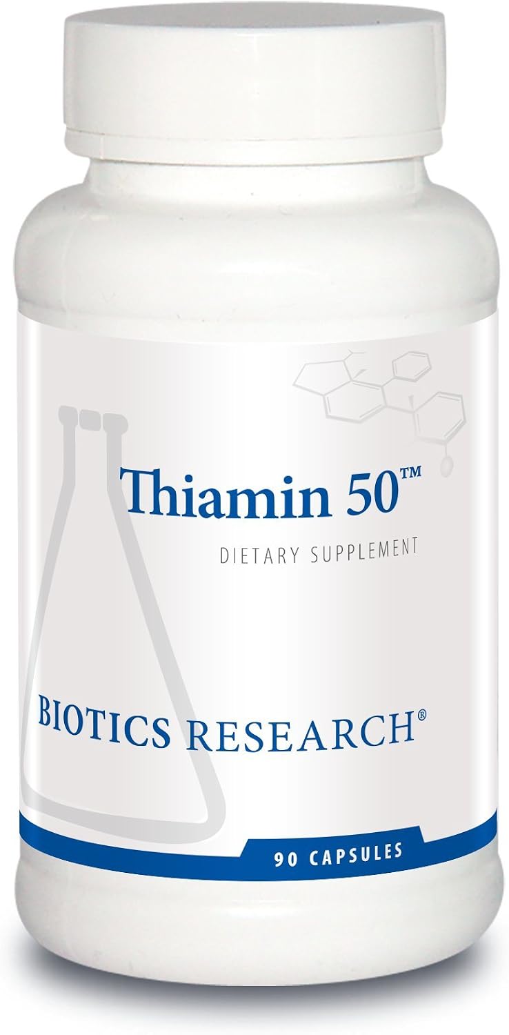 BIOTICS RESEARCH Thiamin 50™ – High Potency Vitamin B1 (Thiamine) 50 mg, 90 Capsules - görsel 1