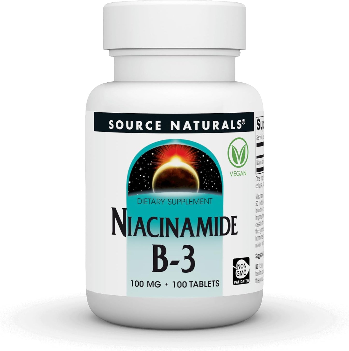 Source Naturals Niacinamide B-3 100 mg – Non-Flush Vitamin B3 Supplement - görsel 1