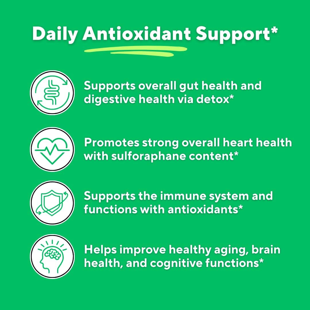 Vitapia Organic Broccoli Sprout Powder - Antioxidant, Brain, Skin & Heart Health Support - 100g Powder - görsel 3