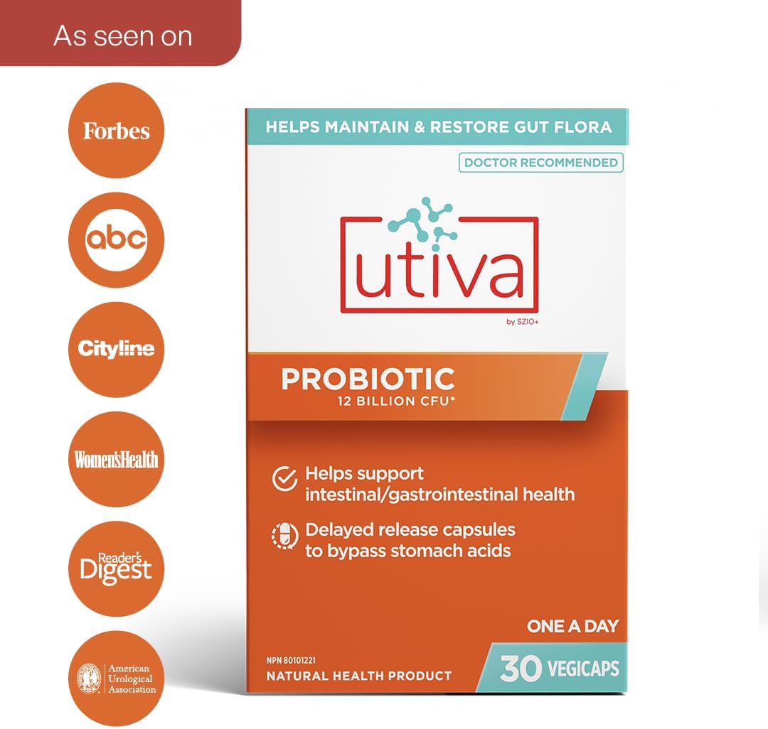 Szio+ Utiva Probiotic – Digestive and Microbiome Support – 30 Delayed Release Vegetarian Capsules - görsel 2
