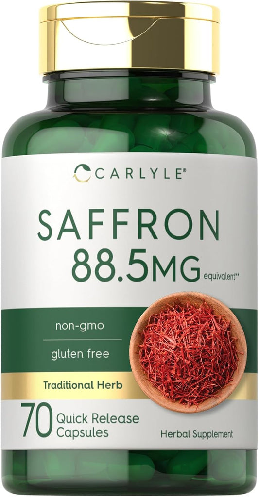 Carlyle Saffron Extract Supplement - 70 Capsules, Non-GM, Gluten-free