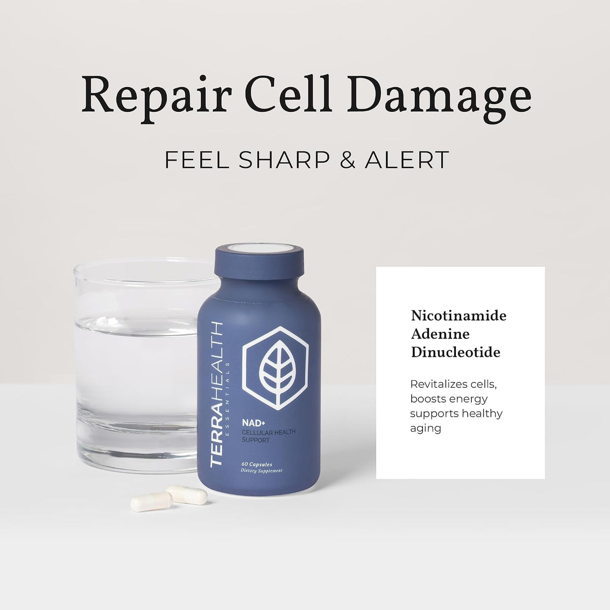 Terra Health Essentials NAD+ - Cellular – Cellular Energy Support: NAD+ plays a key role in your metabolism, – Image 5