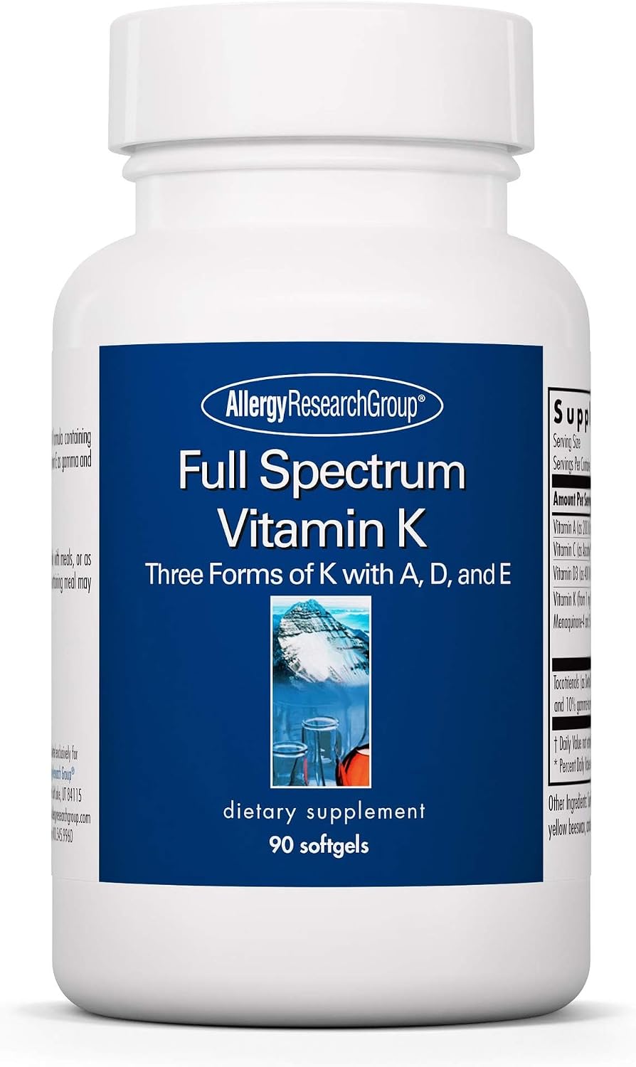 Allergy Research Group Full Spectrum Vitamin K: K1, MK-4, MK-7 with A, C and D3 – 90 Softgels - görsel 1