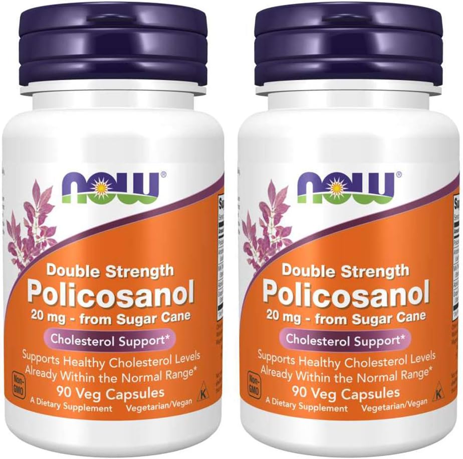 NOW Foods Policosanol Double Strength, 90 Vegetable Capsules (Pack of 2) - görsel 1