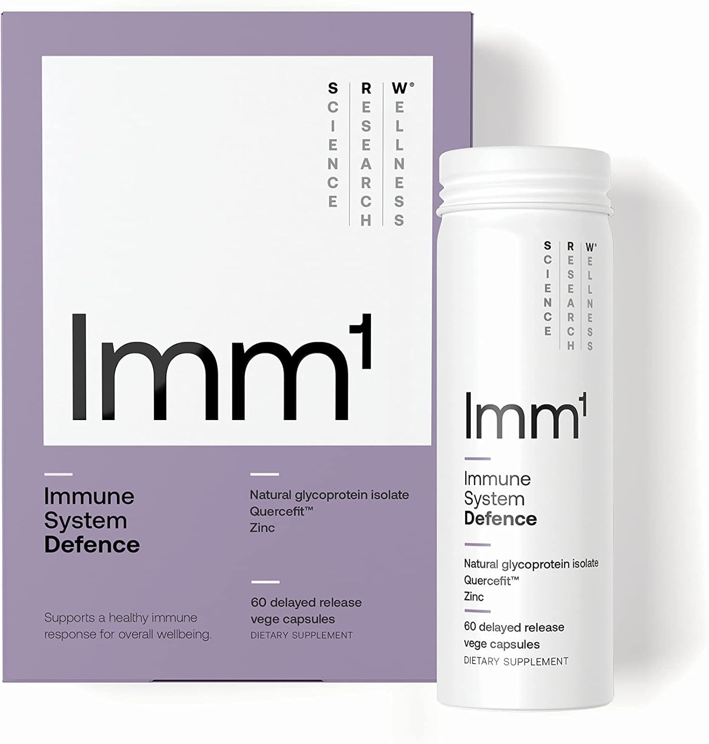 SRW Imm¹ Defence – Immune Support Supplement with Muno-IgY, Quercetin & Zinc | 60 Capsules - görsel 1