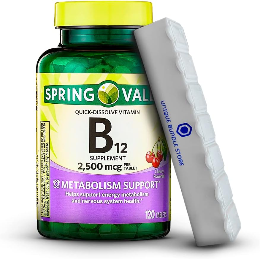 Spring Valley Vitamin B12 2500 mcg Quick-Dissolve Tablets, Cherry Flavour, 120 Count - görsel 1