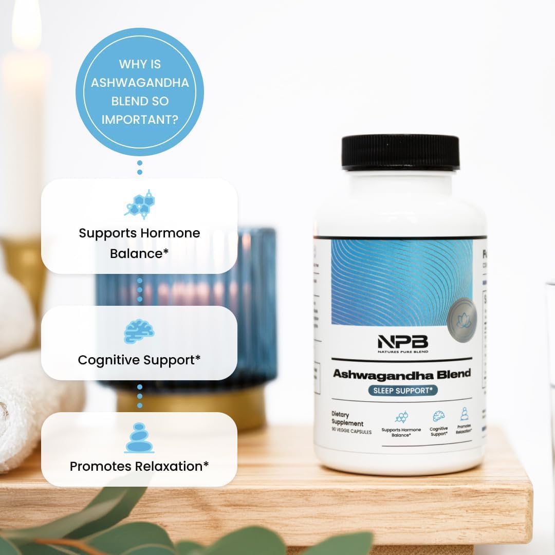 Nature's Pure Blend Organic Ashwagandha Complex – Stress and Mood Support – 60 Vegan Capsules - görsel 3