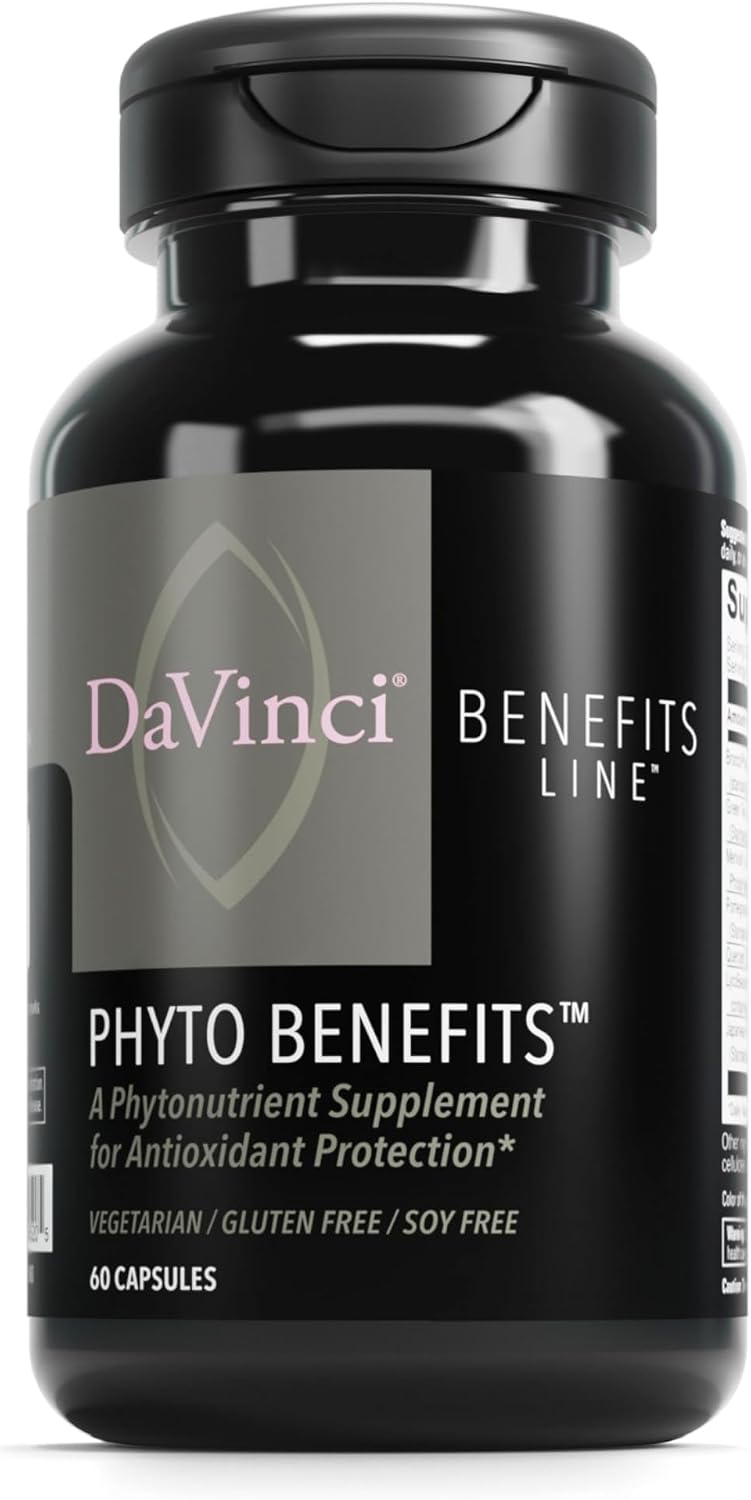 DAVINCI Labs Phyto Benefits - For Heart, Brain & Immune Health, GLP-1 Production & More with Curcumin, Quercetin, Green Tea & More - Vegetarian, Gluten-Free, Soya-Free - 60 Capsules - görsel 1