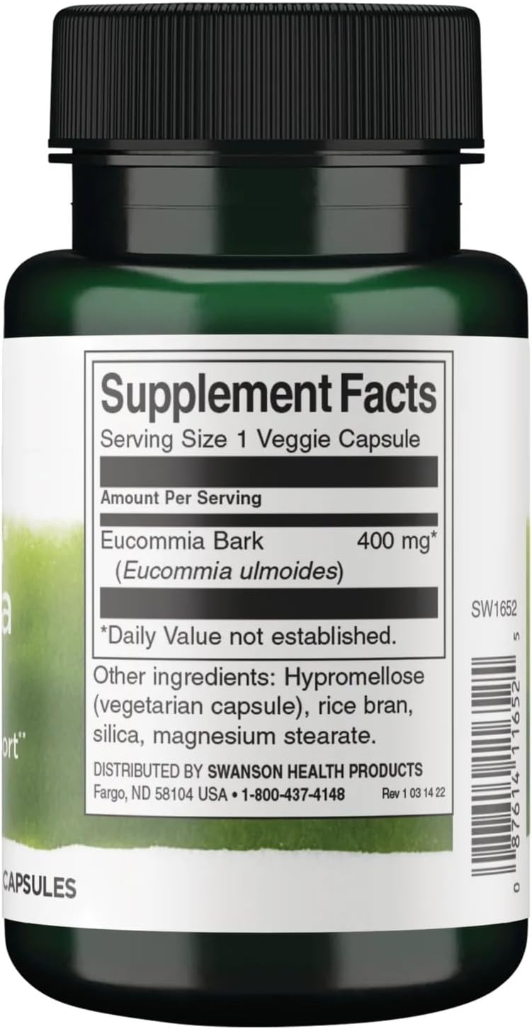 Swanson Full Spectrum Eucommia Bark 400 mg 60 Veg Caps (2 Pack) - görsel 2