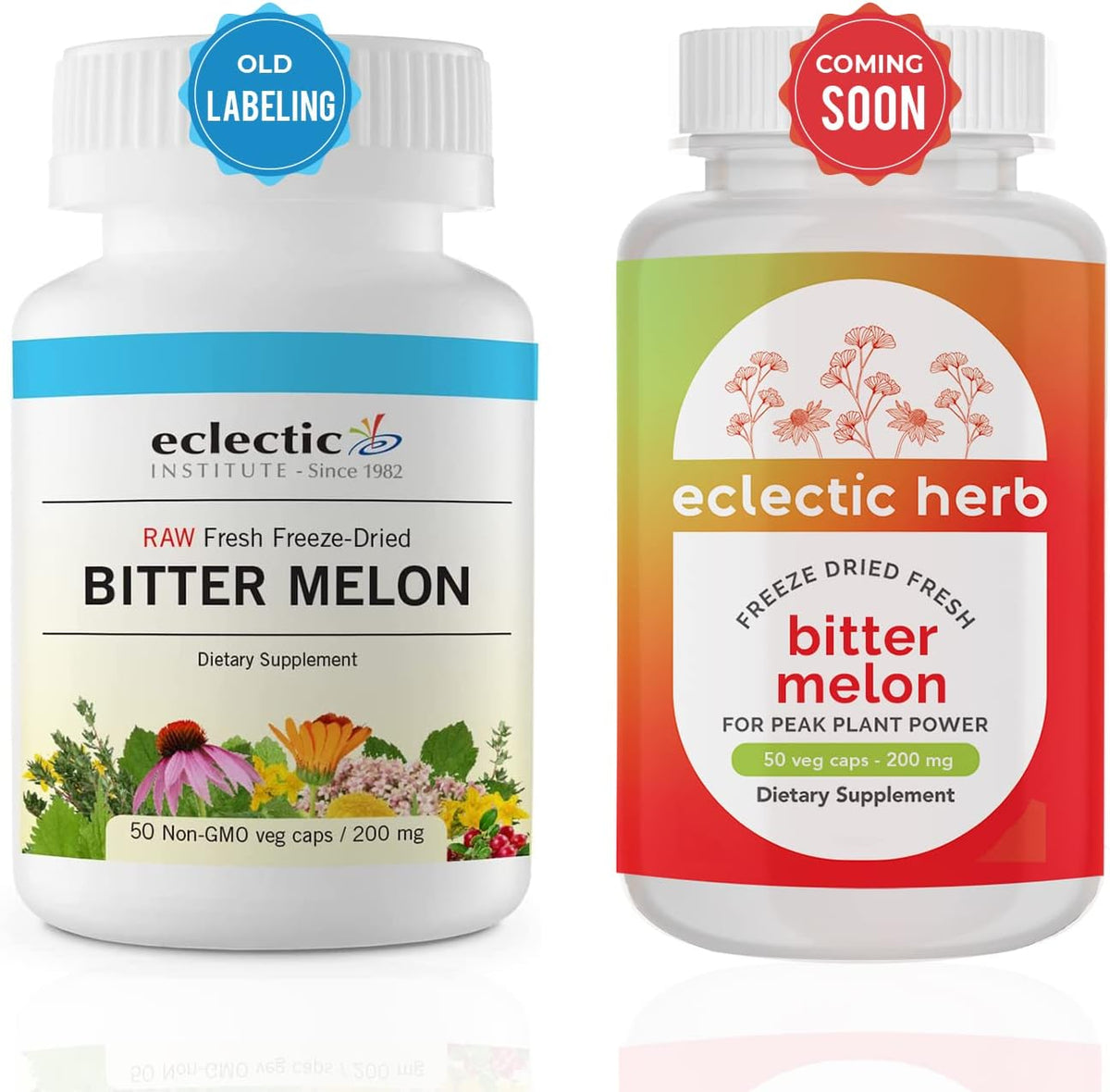 Eclectic Institute Raw Fresh Freeze-Dried Non-GMO Bitter Melon – 50 Capsules (200 mg each) - görsel 2