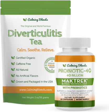 CALMING BLENDS Probiotic - 40 Billion CFU, Bi-Pass Delivery System, 60 Vegetable Capsules