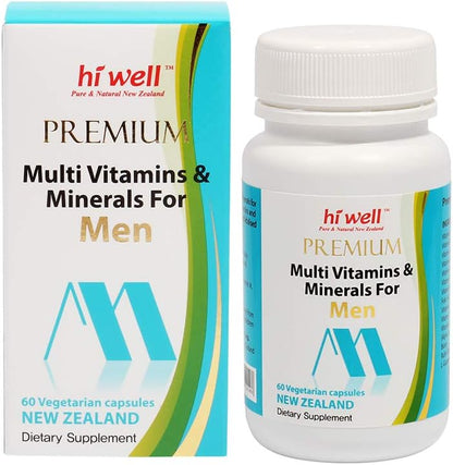 Hi Well Premium Multi Vitamins & Minerals for Men, 60 Capsules