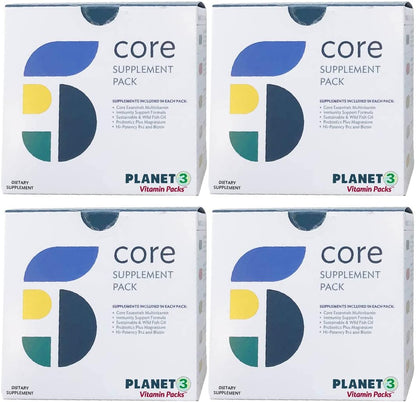 Planet 3 Vitamin Packs – Daily Multivitamin for Men & Women with Omega 3, Probiotics and More, 120 Packs