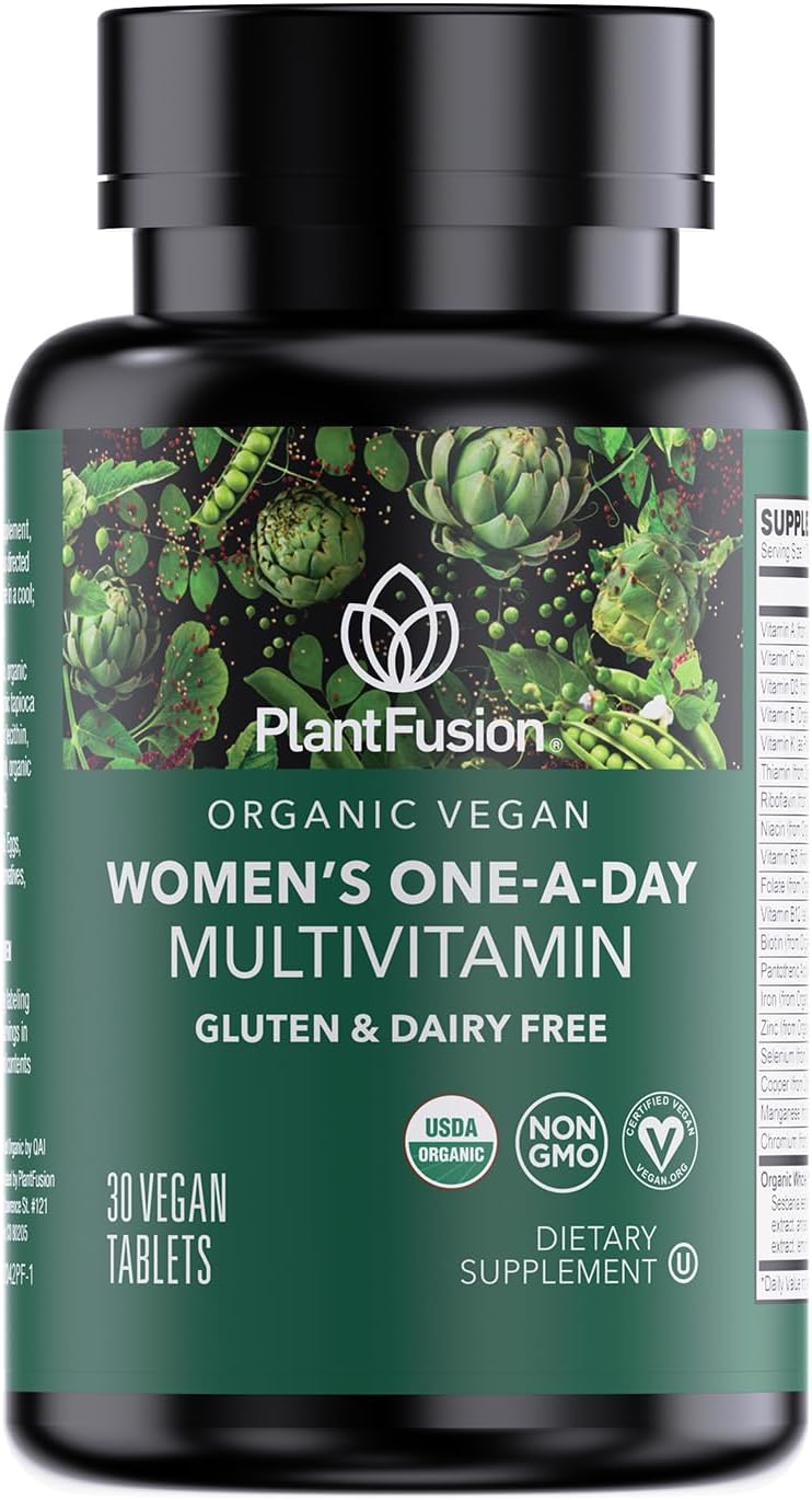 PlantFusion Organic Multivitamin for Women with Iron – One-a-day Vegan Whole Food Blend for Energy & Immune Support – 30 Tablets - görsel 1