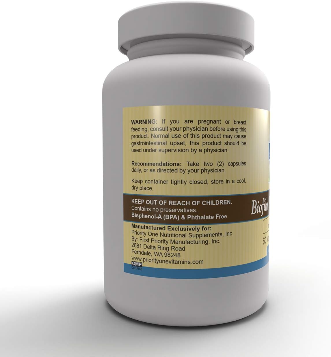 Priority One Biofilm Phase-2 Advanced – 60 Vegetarian Capsules - görsel 4