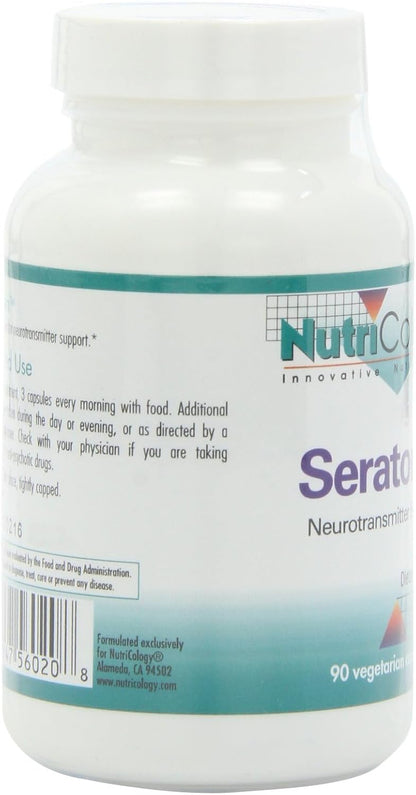 Allergy Research Group NutriCology Seratonin - Serotonin Support Supplement - Mood & Sleep Support Capsules - Neurotransmitter Balance Formula - Vegetarian - 30 Servings - 90 Capsules