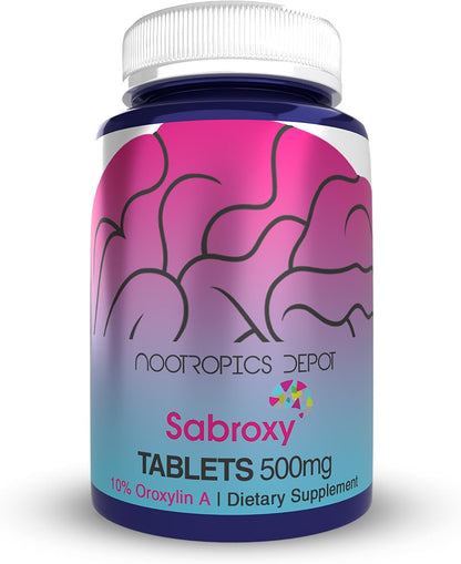 Nootropics Depot Sabroxy® Tablets – 500mg, 60 Count – Standardised to 10% Oroxylin A – Focus & Cognitive Support