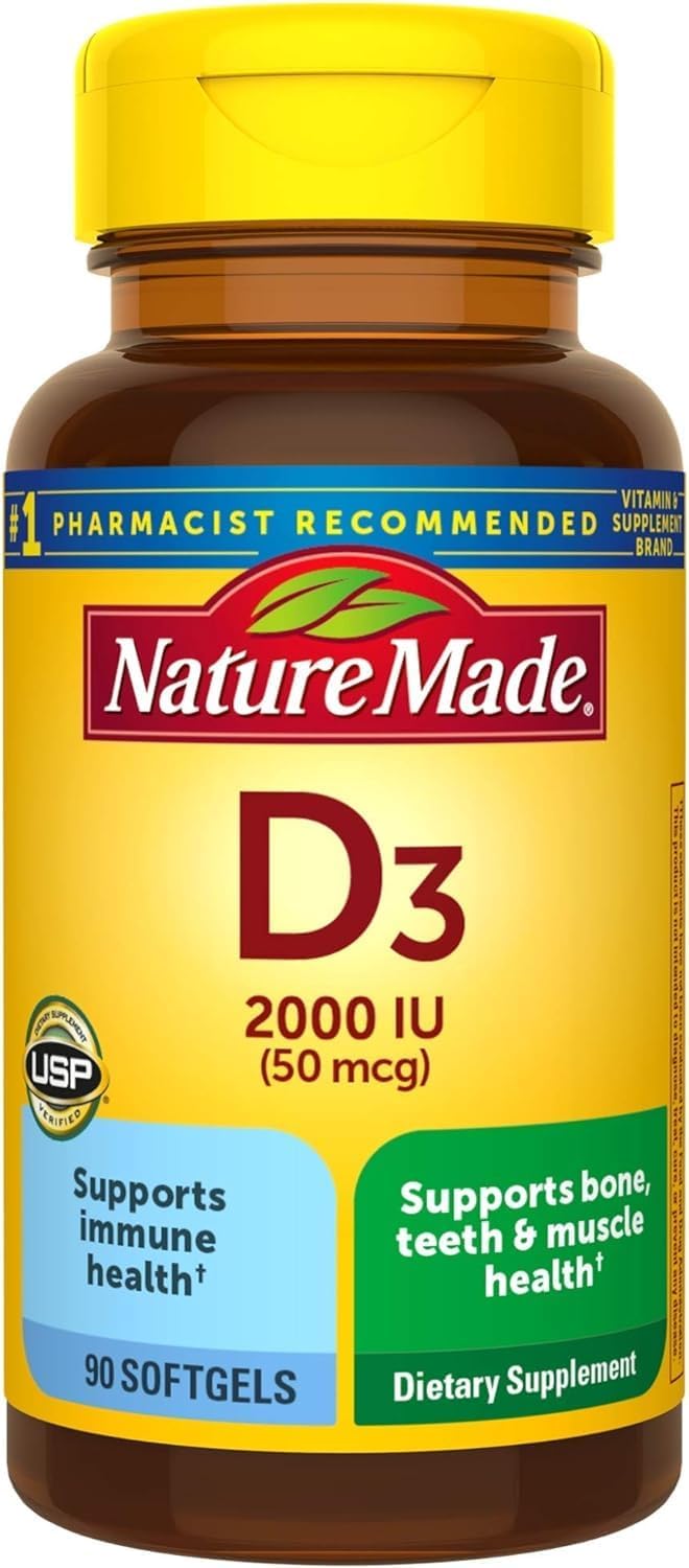 Nature Made Vitamin D3 2000 IU (50 mcg) Softgels, 90-Day Supply - görsel 1