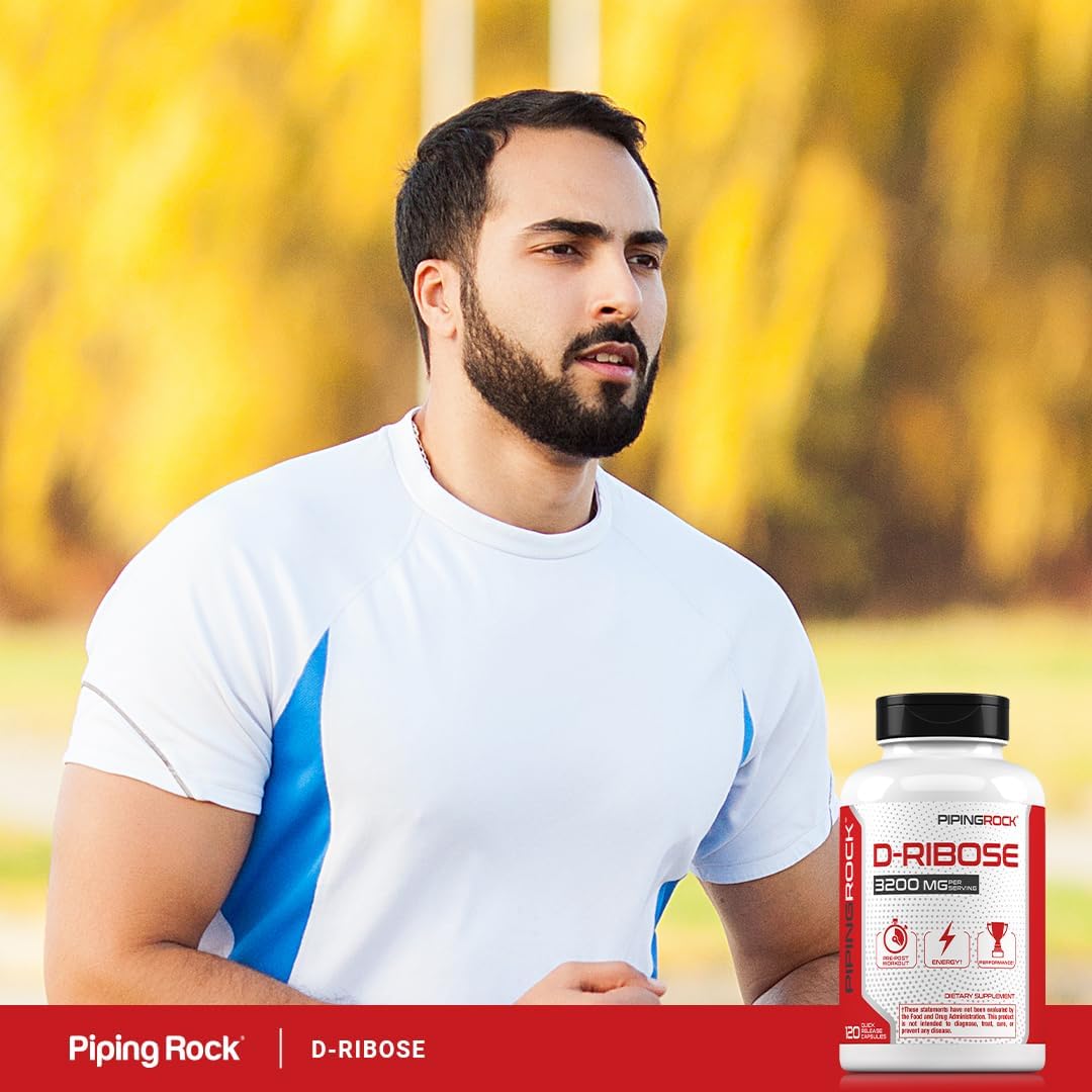 Piping Rock D-Ribose Capsules | 3200mg | 120 Capsules | Supplement for Men and Women | Non-GMO, Gluten-free - görsel 6
