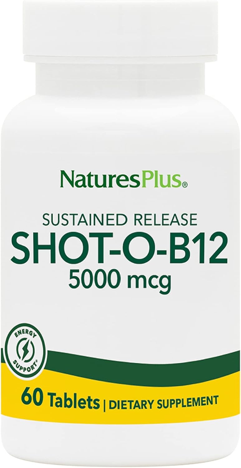 NaturesPlus Shot-O-B12 5000 mcg – Sustained Release Vitamin B12 Tablets – Methylcobalamin – 30 Servings - görsel 8