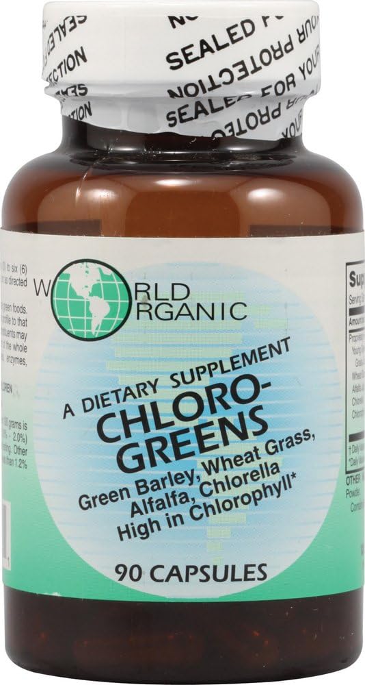 World Organic Chloro Greens - 90 Capsules - görsel 1