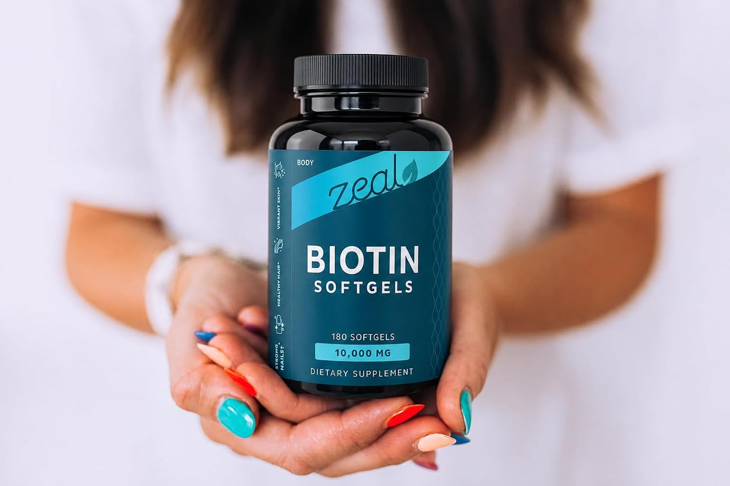 Zeal Biotin 10000mcg Oil Softgels - Hair, Skin & Nails Support - 180 Softgels - görsel 6