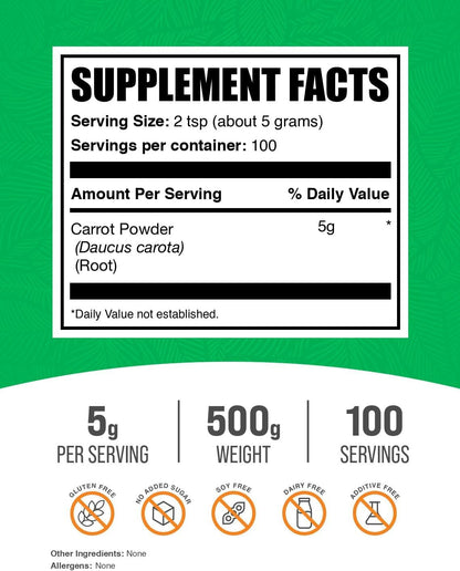 Carrot Powder - Superfood Supplement, 500g
