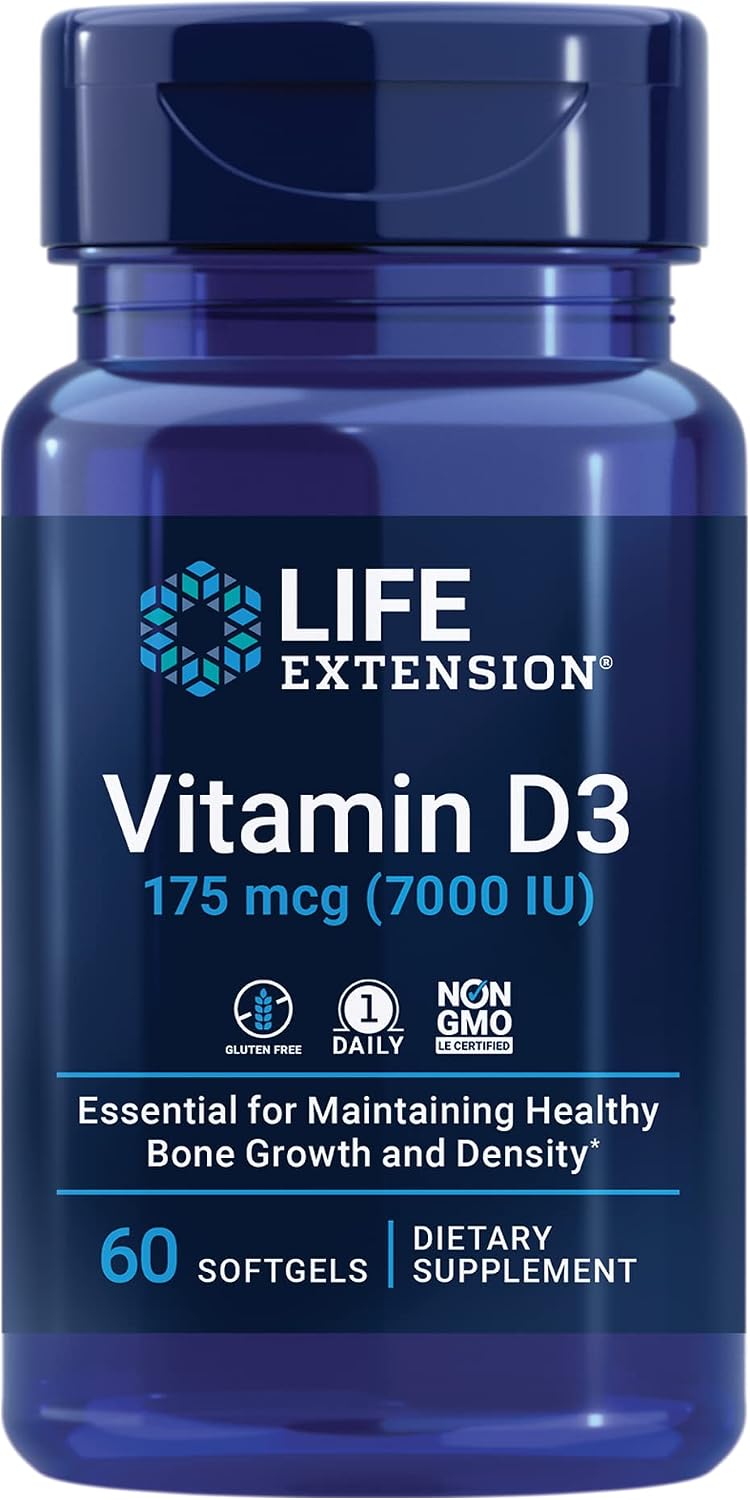 Life Extension Vitamin D3 7000 IU (175 mcg) - 60 Softgels - görsel 1