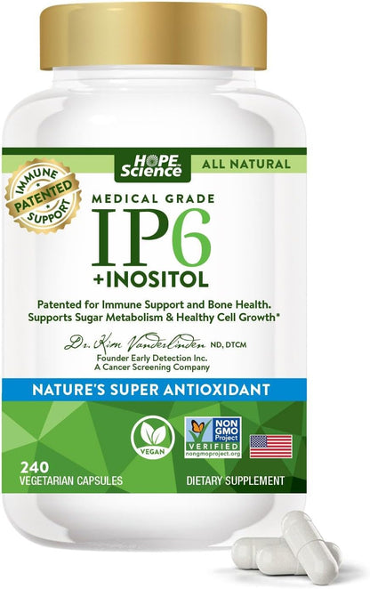 Active Again Hope Science IP6 Inositol 120 Capsules – Whole Body Immune & Antioxidant Support with Nature's Most Potent Antioxidant