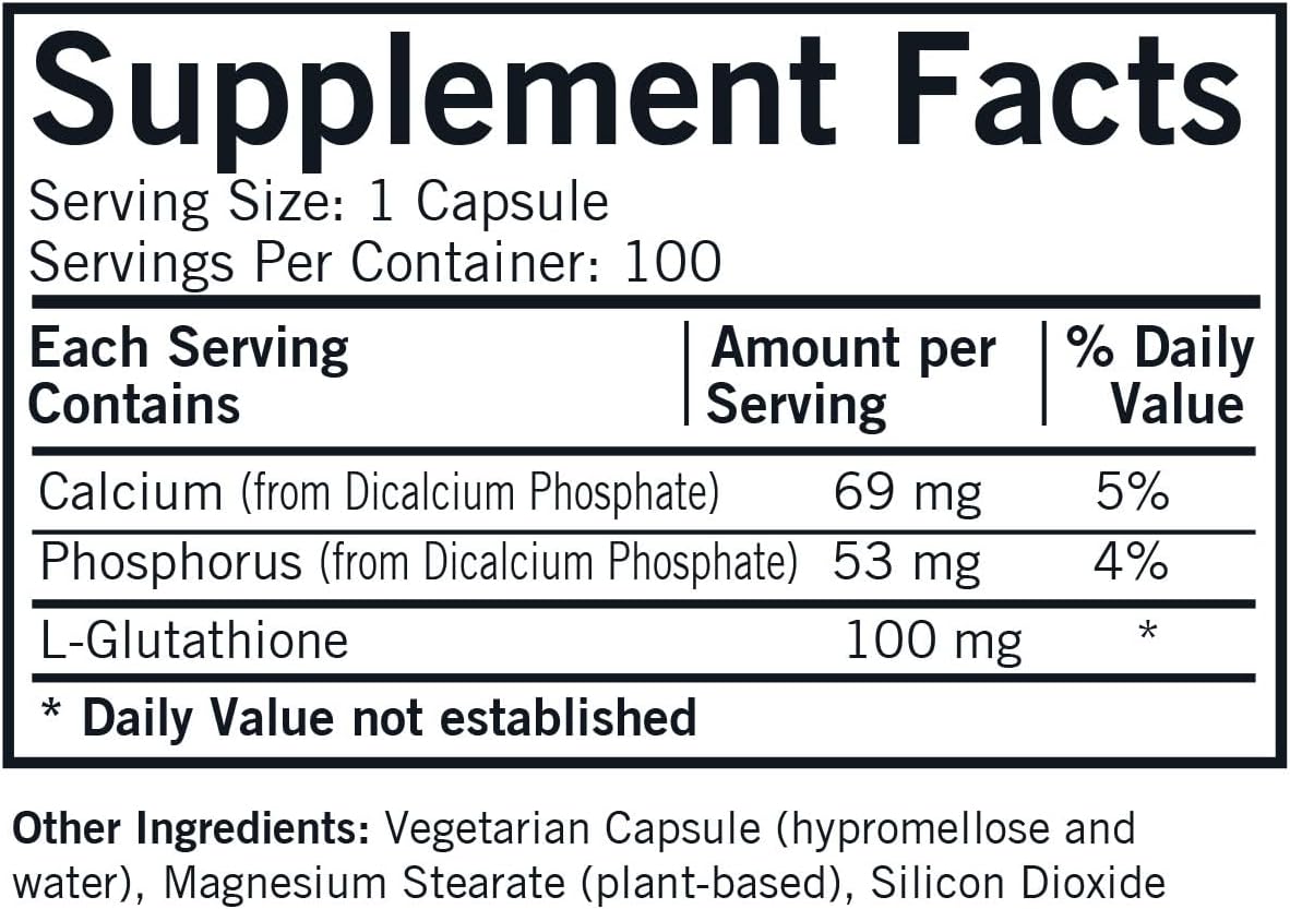 Kirkman Reduced L-Glutathione 100 mg – Hypoallergenic | 100 Vegetarian Capsules | Antioxidant Support - görsel 2