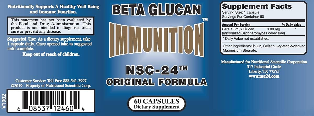 Immunition NSC-24 Beta Glucan - 60 Capsules - görsel 2