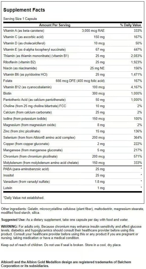 Swanson Active One Multivitamin Without Iron, 90 Capsules - görsel 2