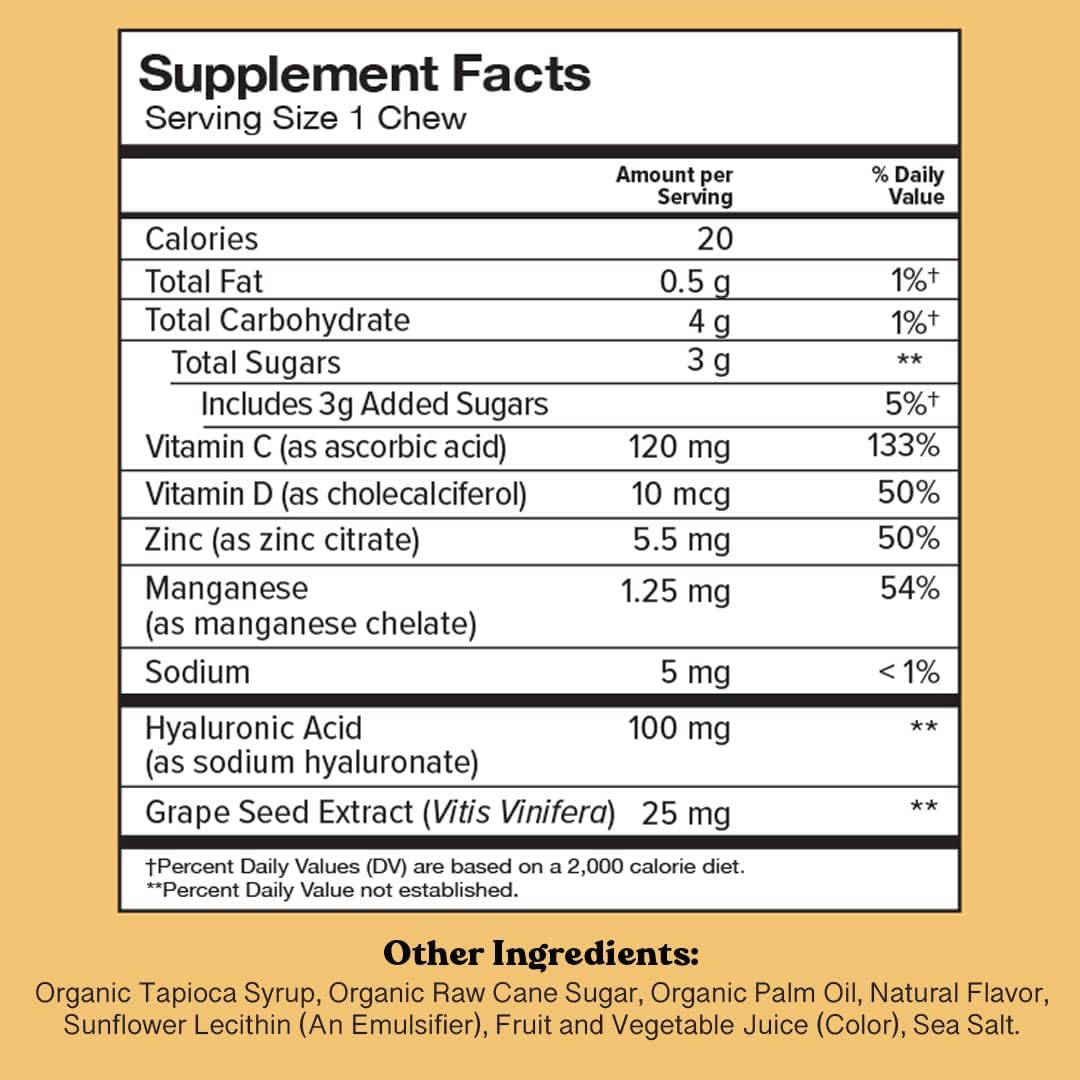 Chewsy Youthful Skin Fruity Chews Vitamins - Radiance & Hydration Formula, Raspberry Lemonade Flavour (6-Day Supply) - görsel 2