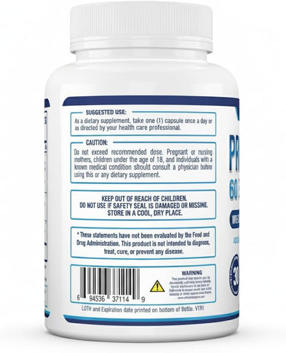 Purely Optimal Probiotics for Digestive Health, 60 Billion CFU – Delayed-Release with Digestive Enzymes & Organic Prebiotics, 30 Capsules